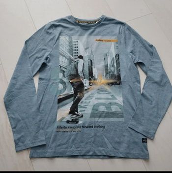 Tee shirt bleu gris 13-14 ans