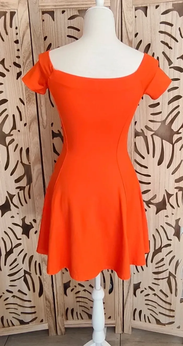 Robe épaules dénudées fluide orange T S Zara - photo numéro 7