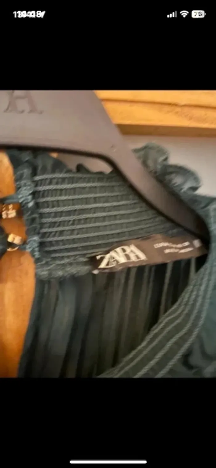 Magnifique robe verte plissé Zara taille M - photo numéro 7