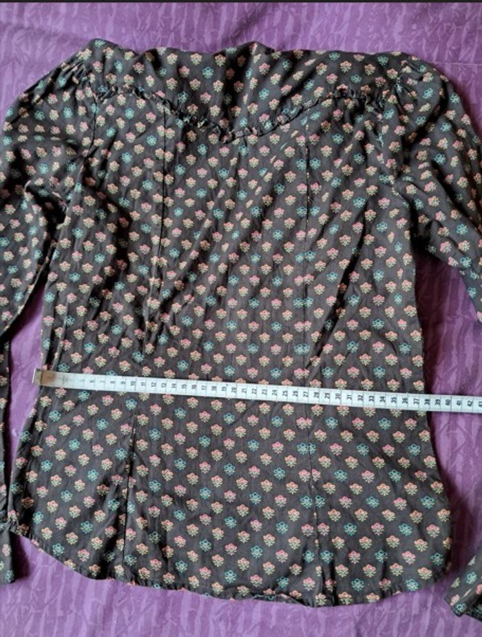 Chemise Gap Kids, taille 34 - 36, marron à motifs - photo numéro 3