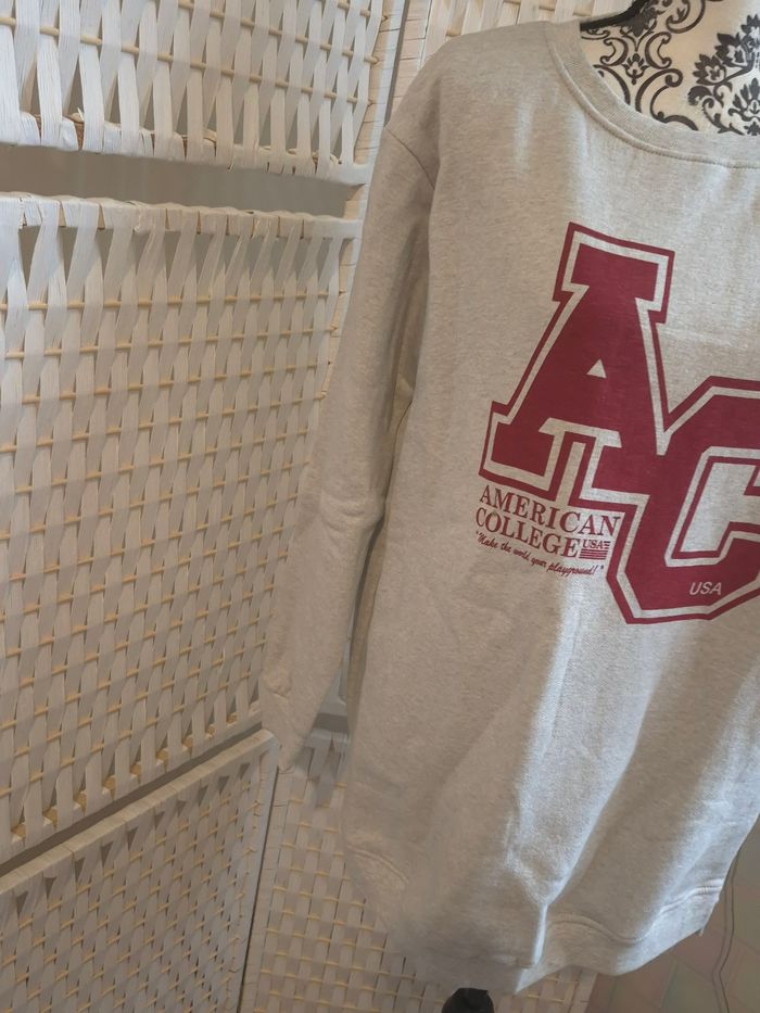 Joli sweat American College USA gris chiné femme TM / 38 - photo numéro 5