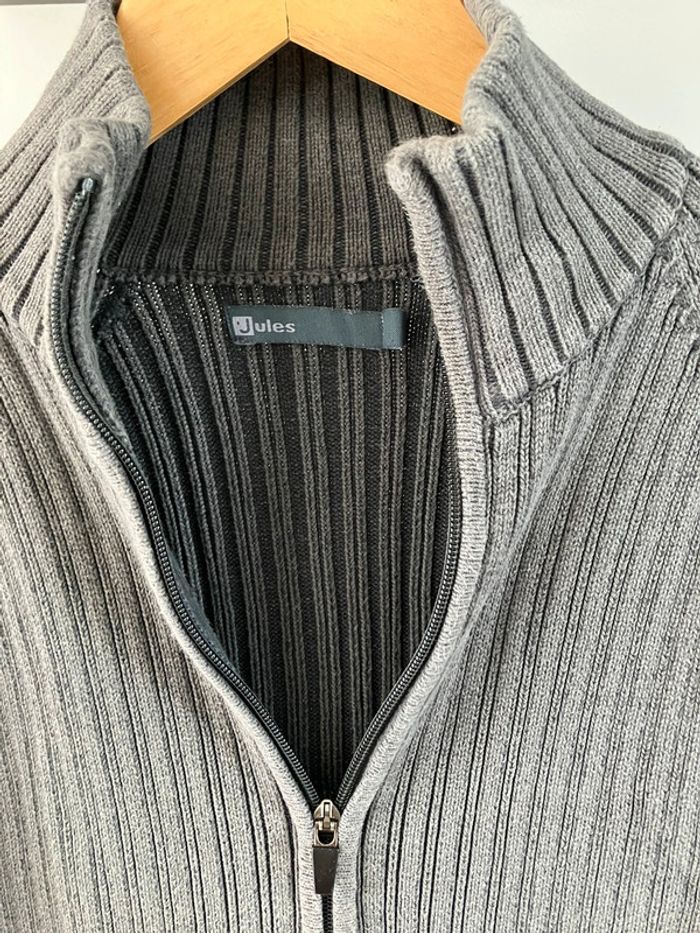 Gilet gris zippé Jules L - photo numéro 2