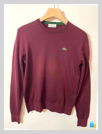 Pull Lacoste – Femme – Taille 34 – Lit de vin – 100 % coton