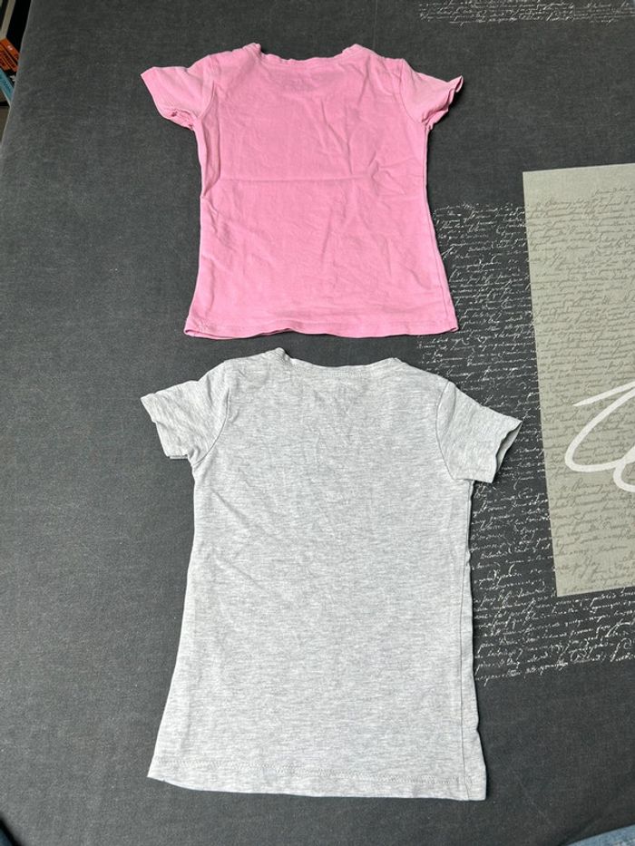 Lot de 2 tee shirts rose et gris - photo numéro 2