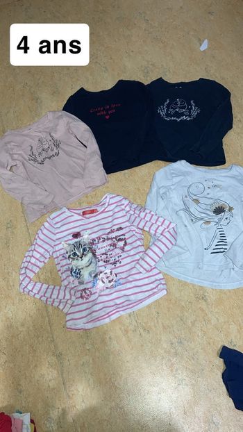 5 t-shirts manches longues 4 ans