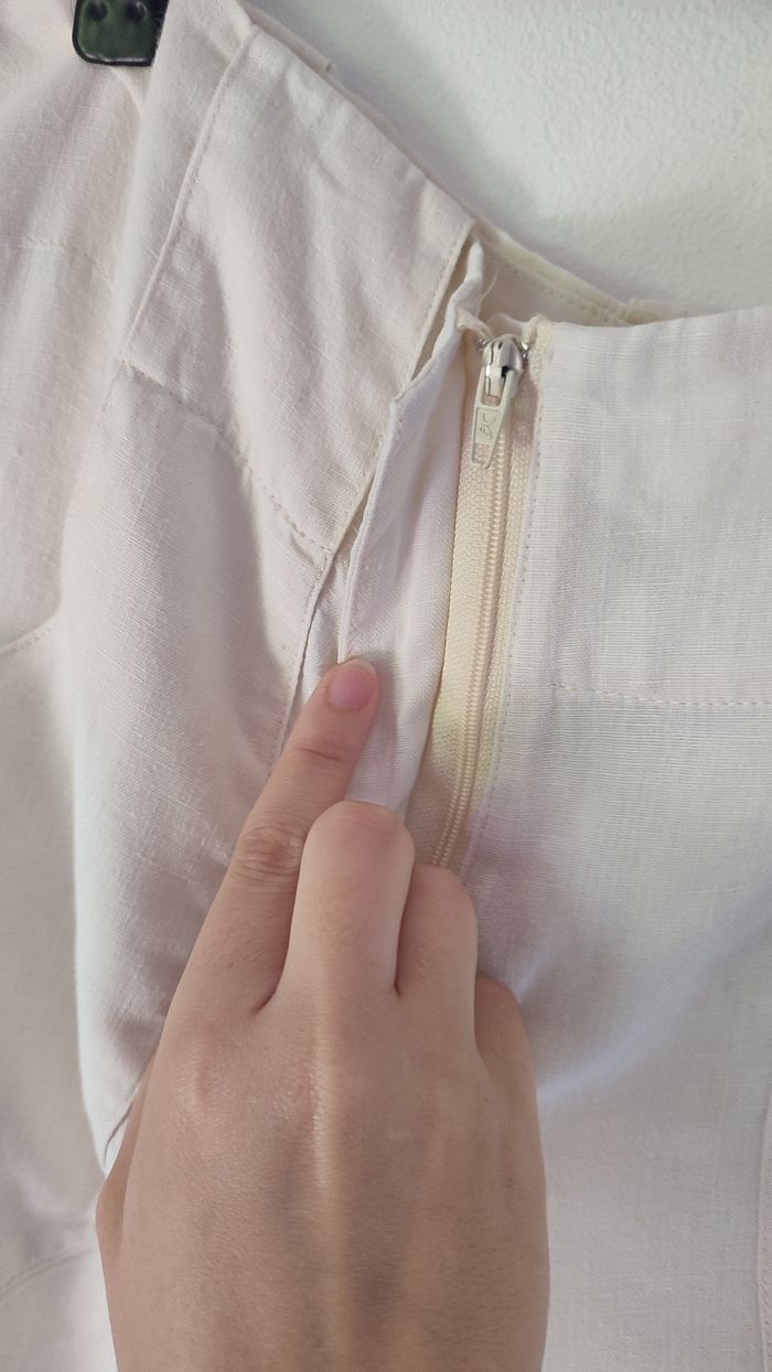 Pantacourt lin blanc terre et mer taille 40 - photo numéro 4