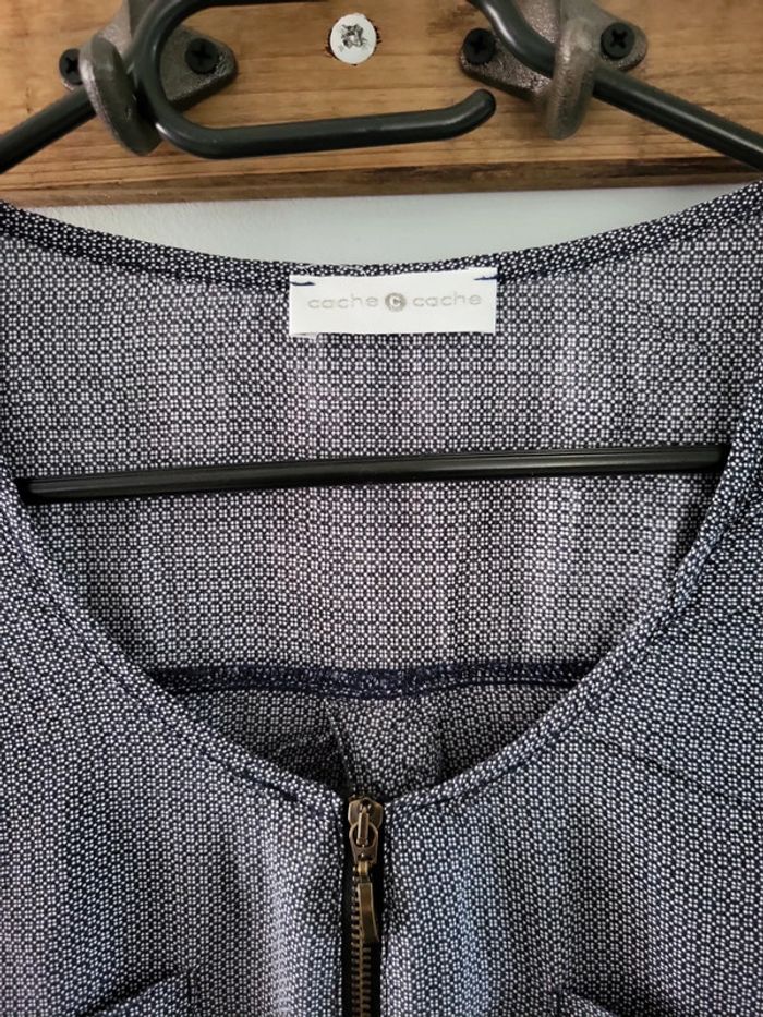 Cache cache blouse marine Taille 40 L - photo numéro 3