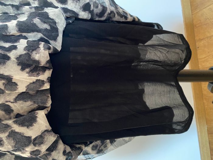 Jupe plissée léopard gris noir - photo numéro 7