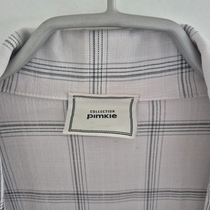 Blazer blanc à carreaux gris - Pimkie - Taille L : 40 - 42 - photo numéro 2