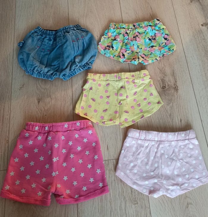 Lot de 5 shorts été fille (4 Orchestra + 1 rose Tissaia) - Taille 9 mois - 71cm - photo numéro 2