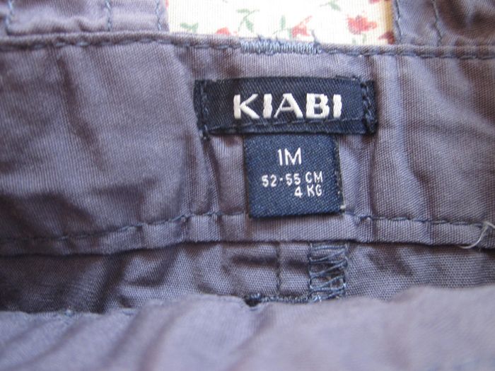 Salopette short en toile bleue 1 mois - photo numéro 3