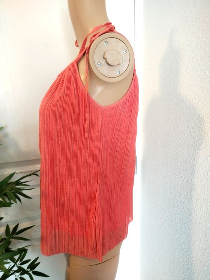 Top Camaïeu couleur corail et doré taille xs - photo numéro 3