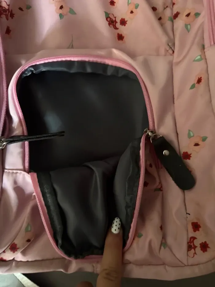 Cartable rose fleuri - photo numéro 2
