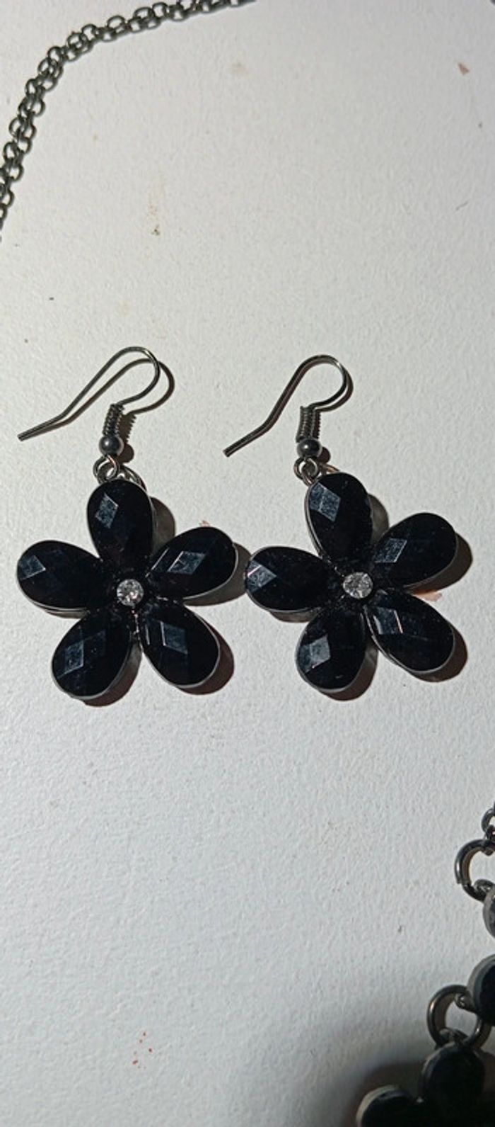Parure fleurs collier + boucles d'oreilles - photo numéro 6