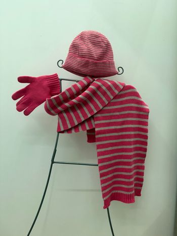 Lot écharpe, gants et bonnet rayé 