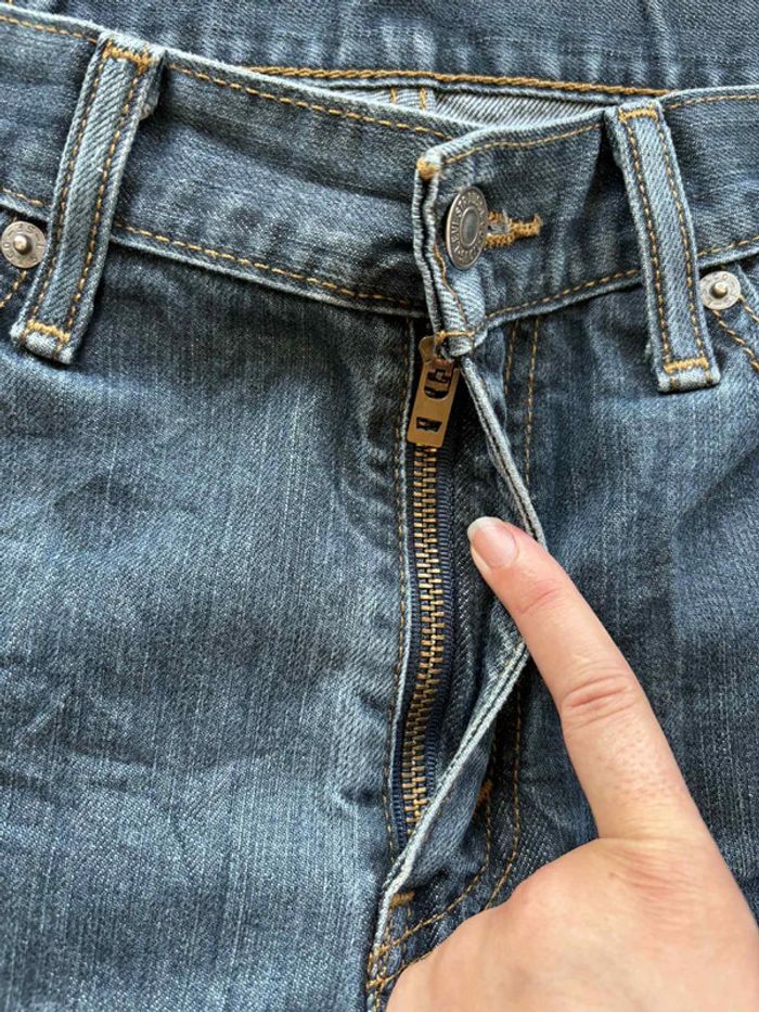 Jean Levi’s 514 regular Straight droit L42/44 W33 L30 Bleu brut délavé homme Mexique US rare - photo numéro 7