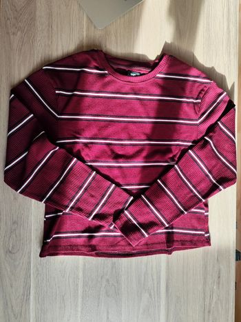 Pull fin marinière bordeaux miss avant première 16 ans