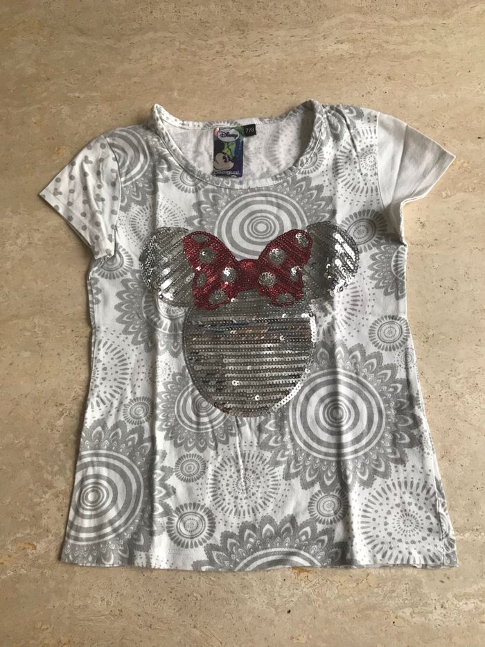 T-Shirt « Desigual » imprimé blanc & gris - Taille : 7/8 ans