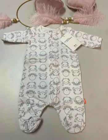 Grenouillère zippée bébé (neuf) - Taille 0 mois