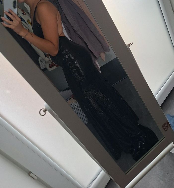 Robe de soirée longue dos nu sequin - photo numéro 7