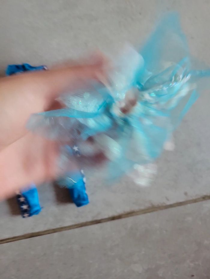 Lot vêtement pantalon et jupe bleu pour poupée - photo numéro 3