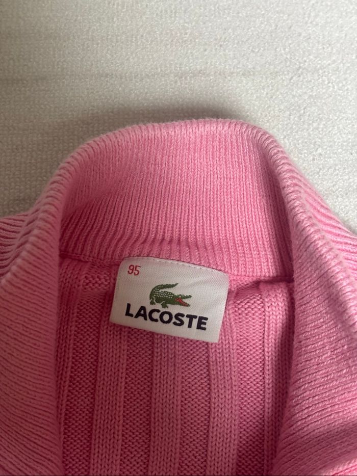 Gilet/veste torsadé zippé Lacoste  rose taille S - photo numéro 4