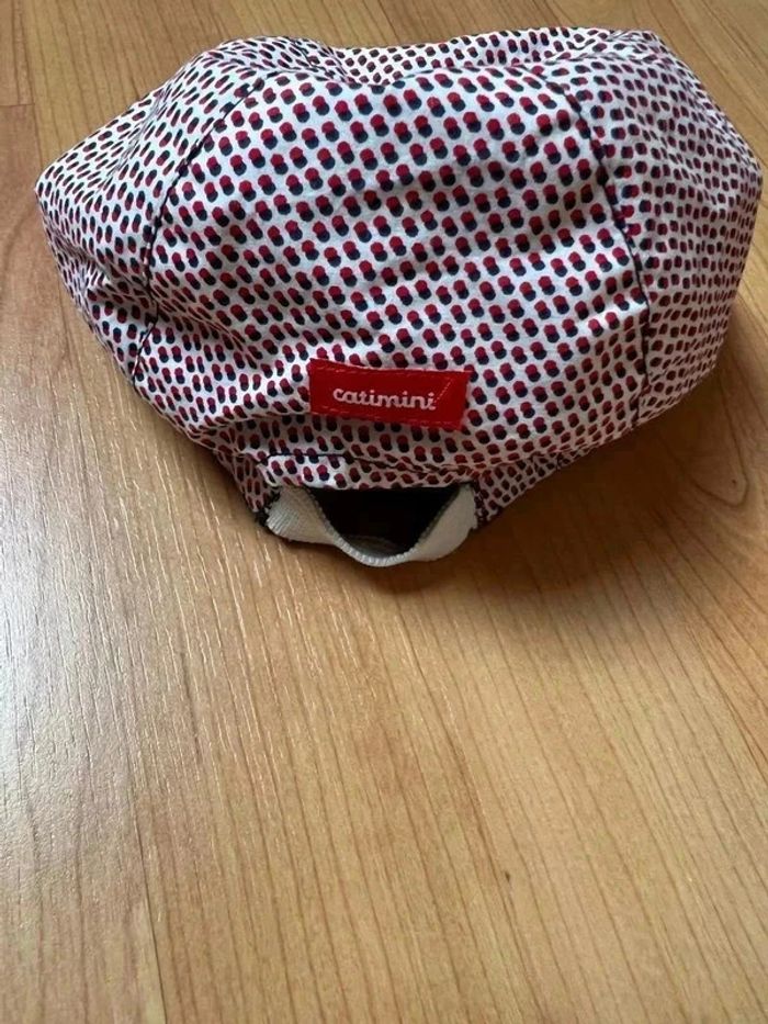 Casquette Catimini réversible - " Chat pirate " - blanc, bleu & rouge - 6 / 12 mois - photo numéro 4