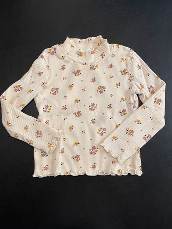 Teeshirt côtelé fleuri 3 ans neuf