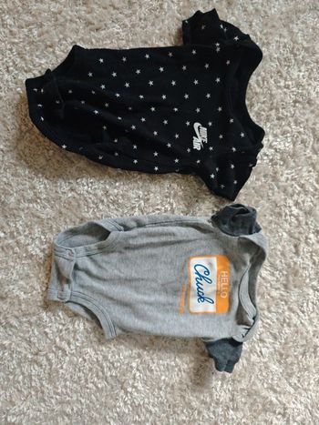 Lot 2 bodies manches courtes 6 Mois