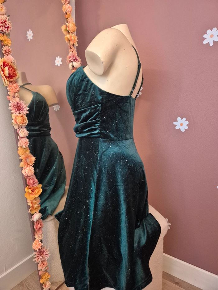 Robe pailleté verte L - photo numéro 4