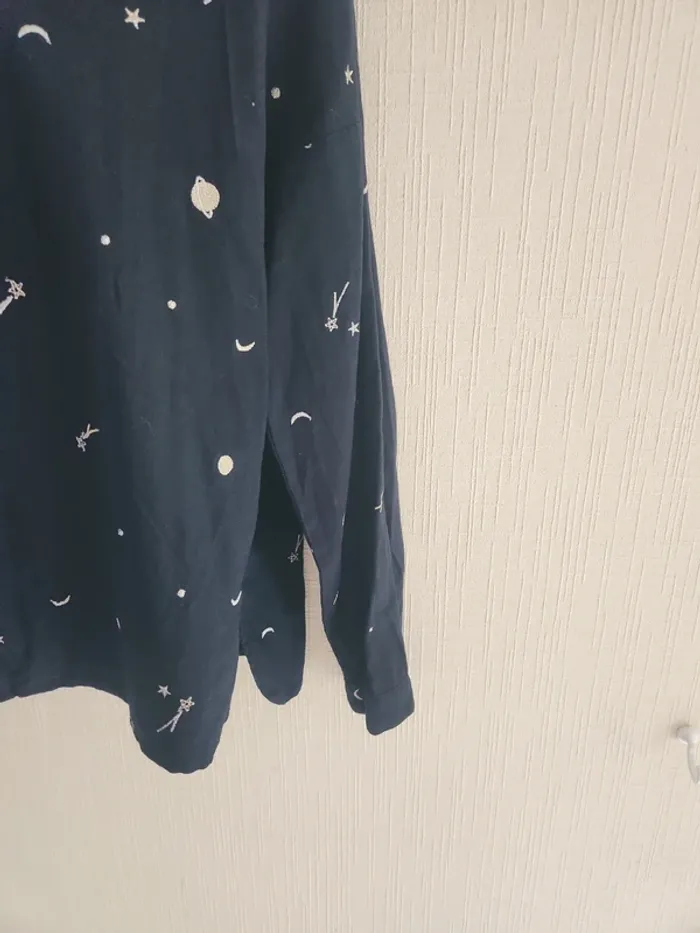 Chemise bleu marine motif cosmique taille S - photo numéro 5