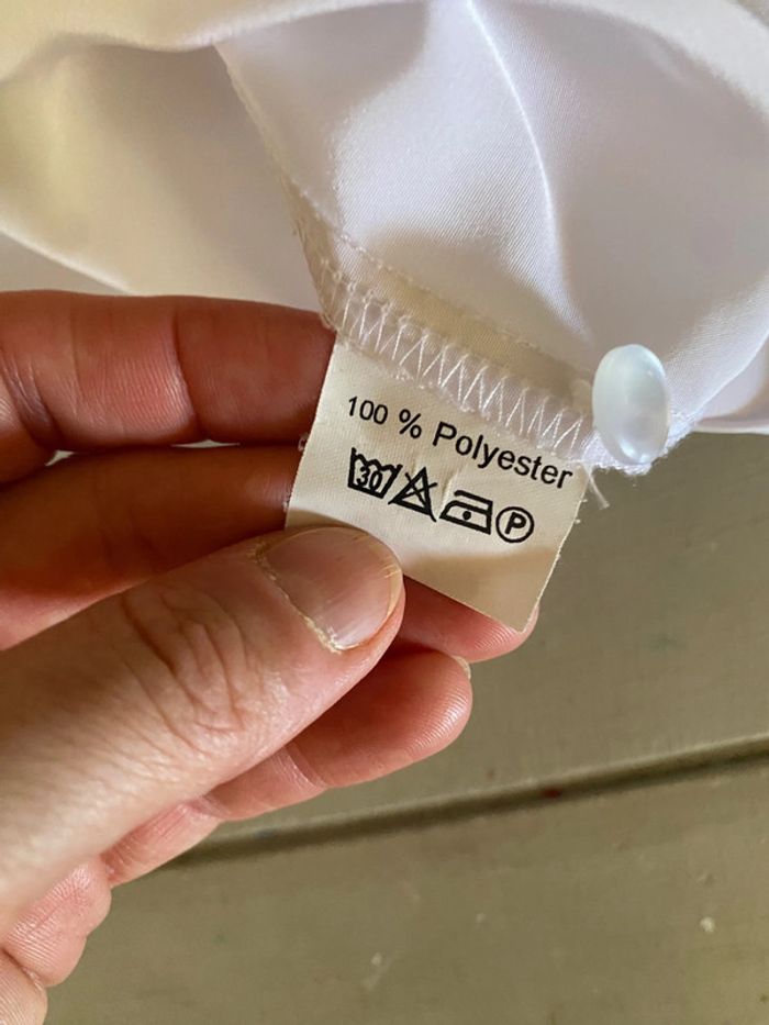 Chemise blanche vintage avec dentelle style broderie taille M - photo numéro 14