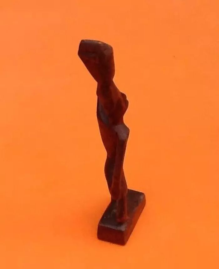 Art Africain Statuette bois sculpté Porteuse - photo numéro 4