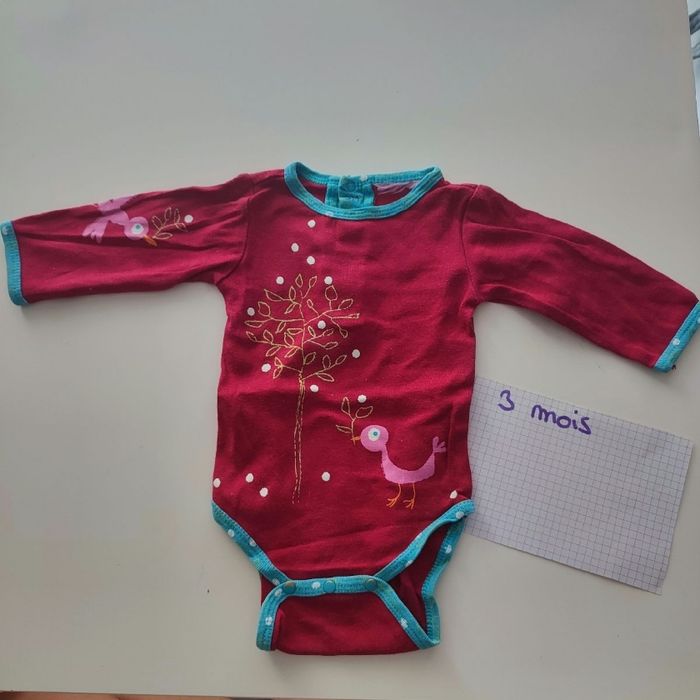 Lot bodies, T shirt manches longues , gilet 3 mois - photo numéro 3