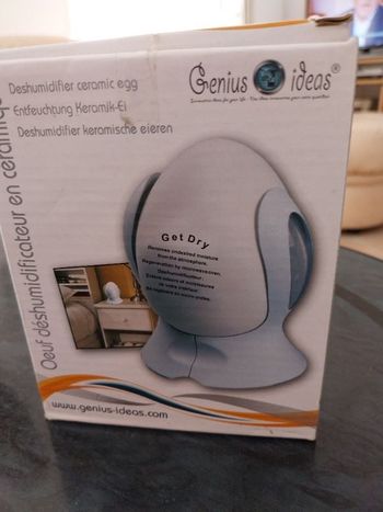 Oeuf déshumidificateur en céramique/ neuf / Jamais utilisé/ Genius Idéas