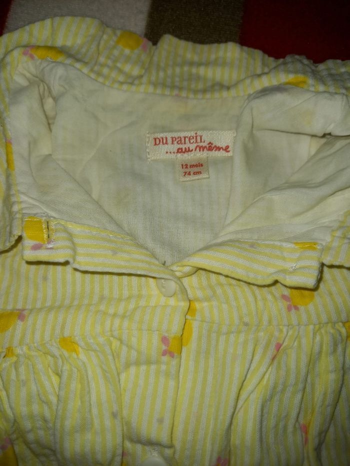 Robe avec culotte jaune citron en 12 mois - photo numéro 3