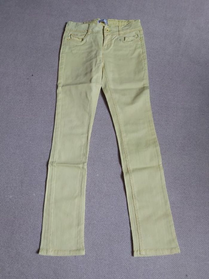 Jean slim strech jaune pâle 12 ans - Okaïdi