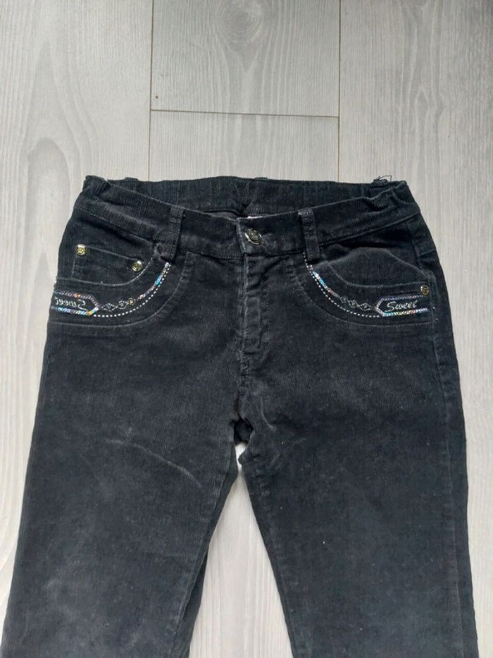 Pantalon en velours noir Miss Gems taille 14 ans - photo numéro 2