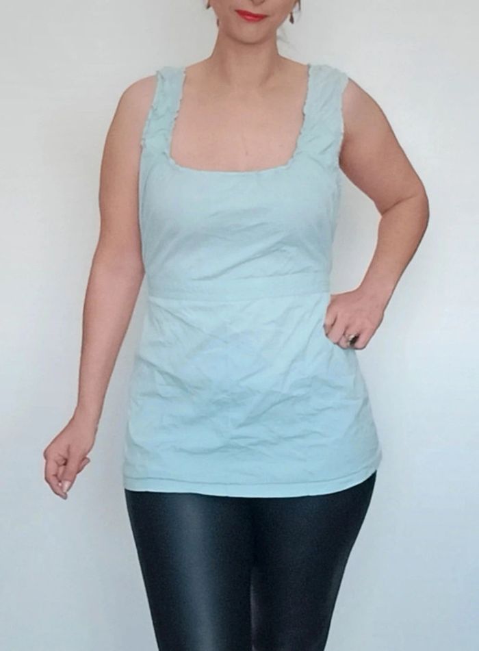 Haut été long turquoise taille unique - photo numéro 1