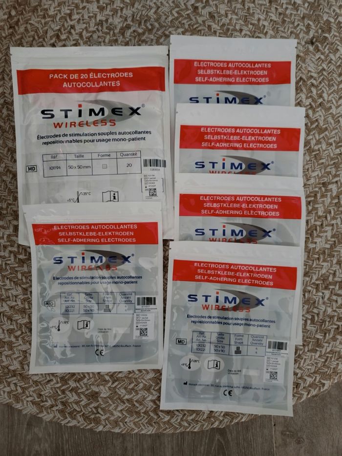 Lot de 40 électrodes de stimulation souples autocollantes  Stimex Wireless