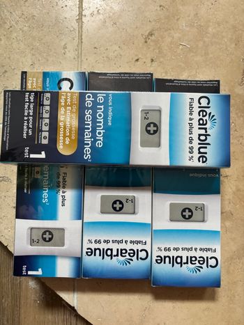 Lot de 4 Test de grossesse avec nombre de semaine 