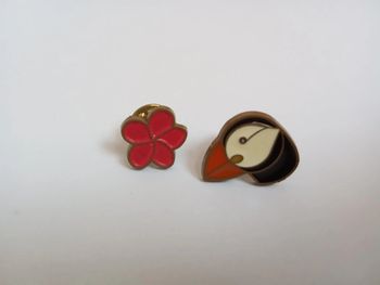 2 Pins -  toucan + fleur