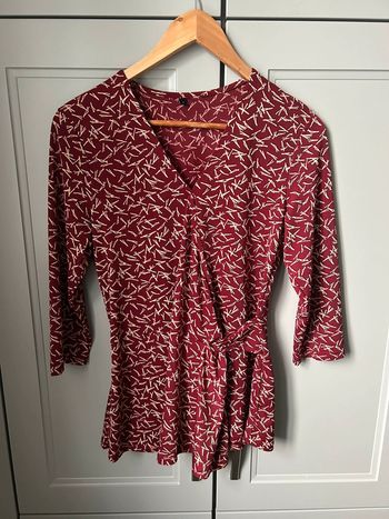 Blouse chic bordeaux beige