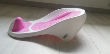 Transat de bain bébé Kerael 0 à 6 mois blanc/rose