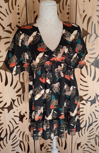 Robe mini ou tunique imprimé fleurs