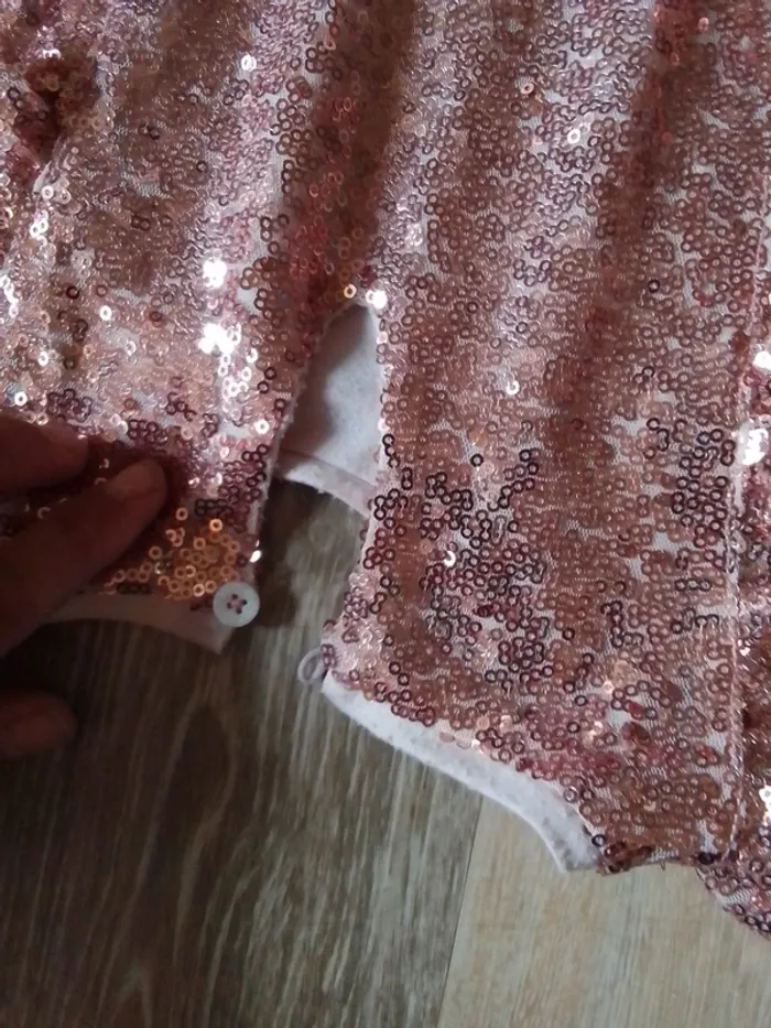 Robe rose paillette sequin 5/6 ans  tex - photo numéro 11
