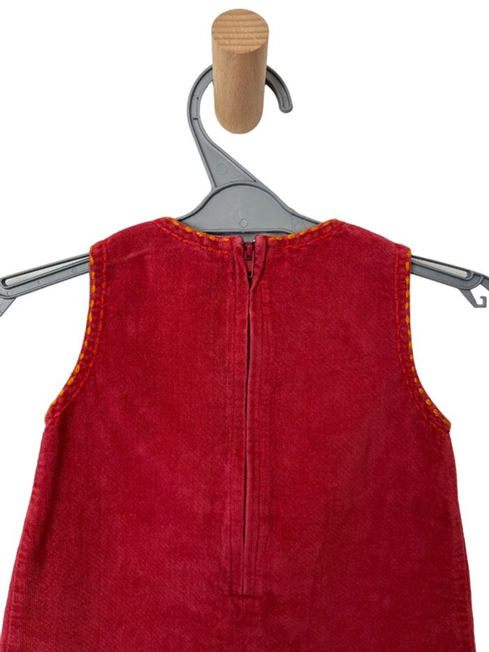 Robe sans manche en velours couleur rouille - Clopy Clopa 12 mois - photo numéro 5