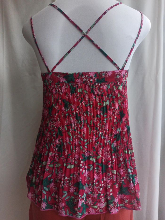 Carraco évasée plissée fleurie - photo numéro 3