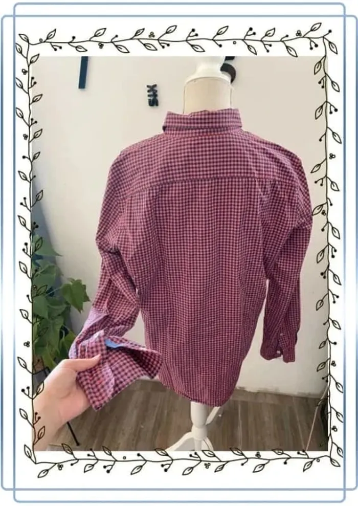 Chemise American Eagle rouge et bleu, très bon état, taille L - photo numéro 5