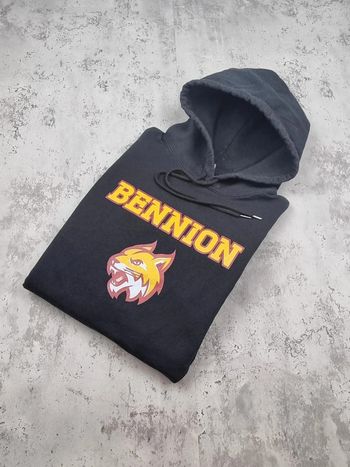 Pull capuche universitaire noir, L Hommes